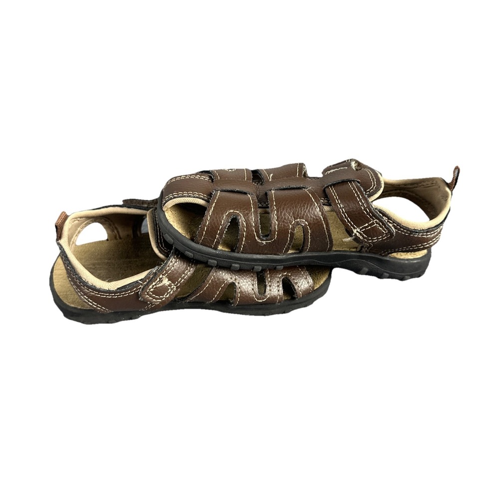 Wonder Nation Boys Fisherman Sandals Brown Kids Size 10 Comfort Footbed